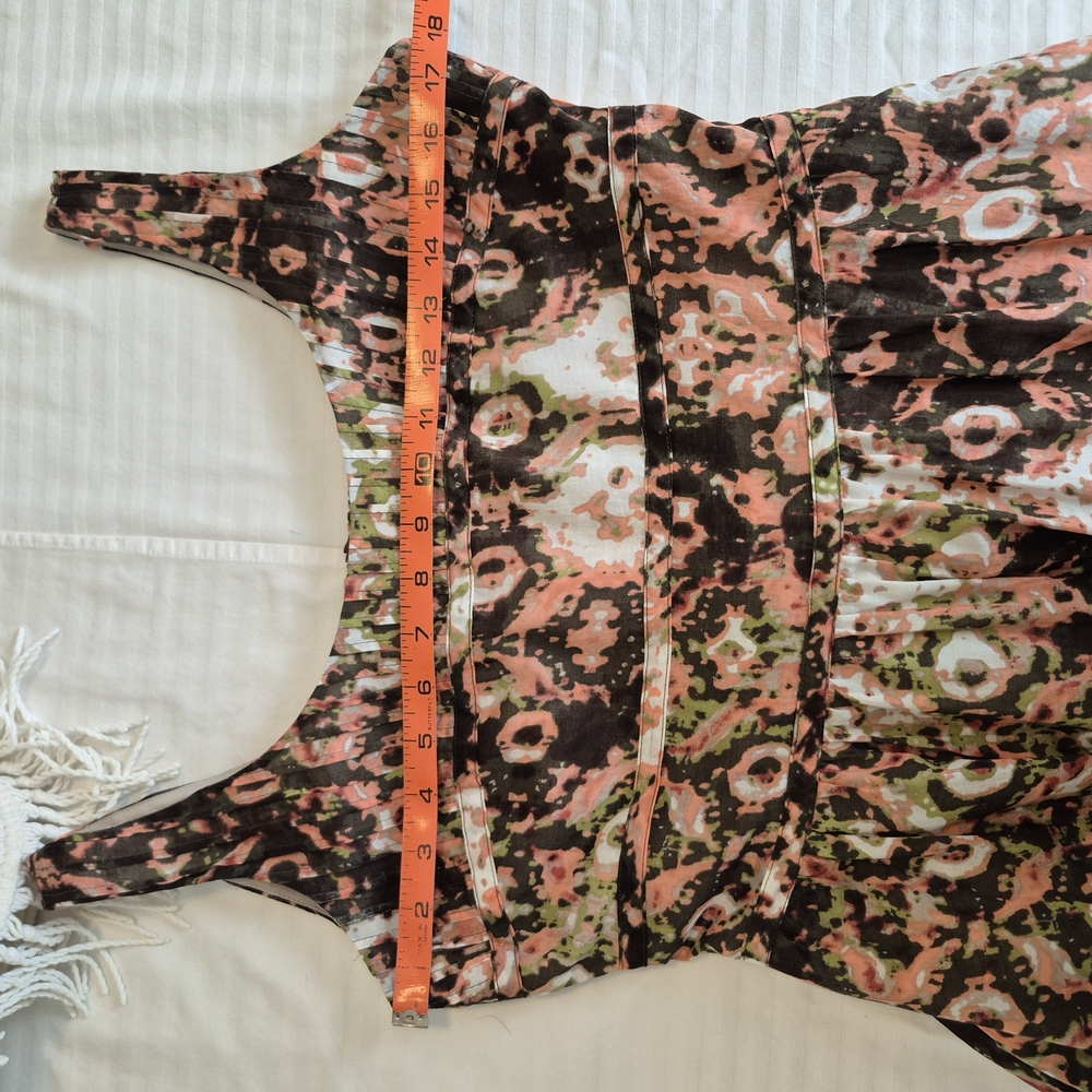 Calvin Klein Multi Color Floral Dress Side Zipper Pockets Fully Lined Size 8 - Picture 9 of 12